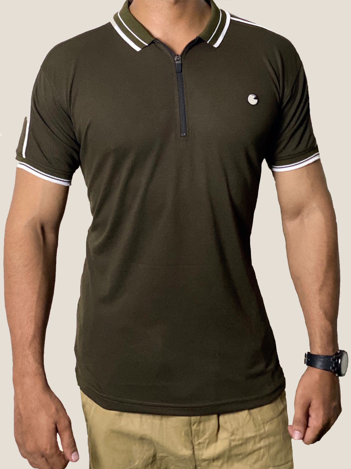 Aura Imported zipper polo