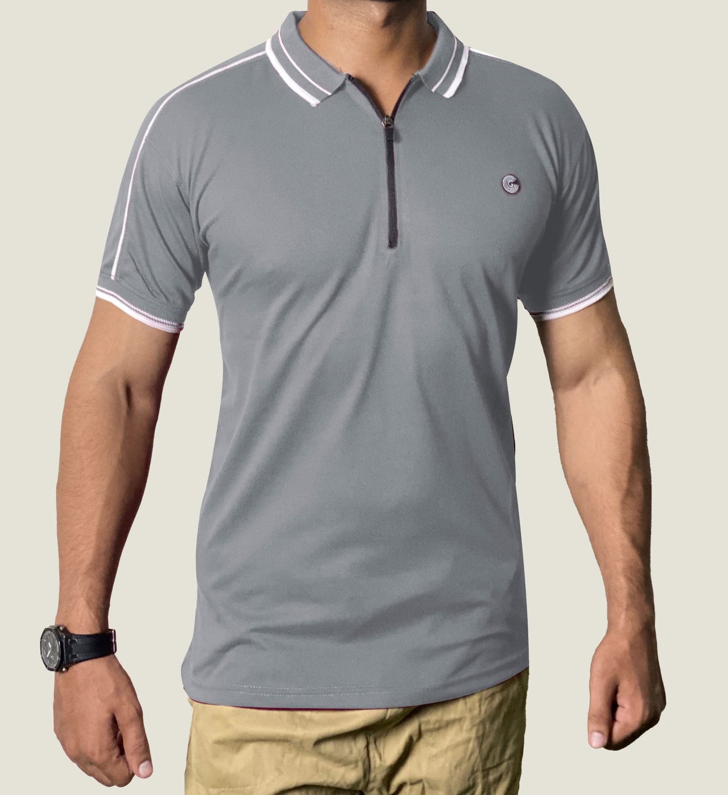 Aura Imported zipper polo