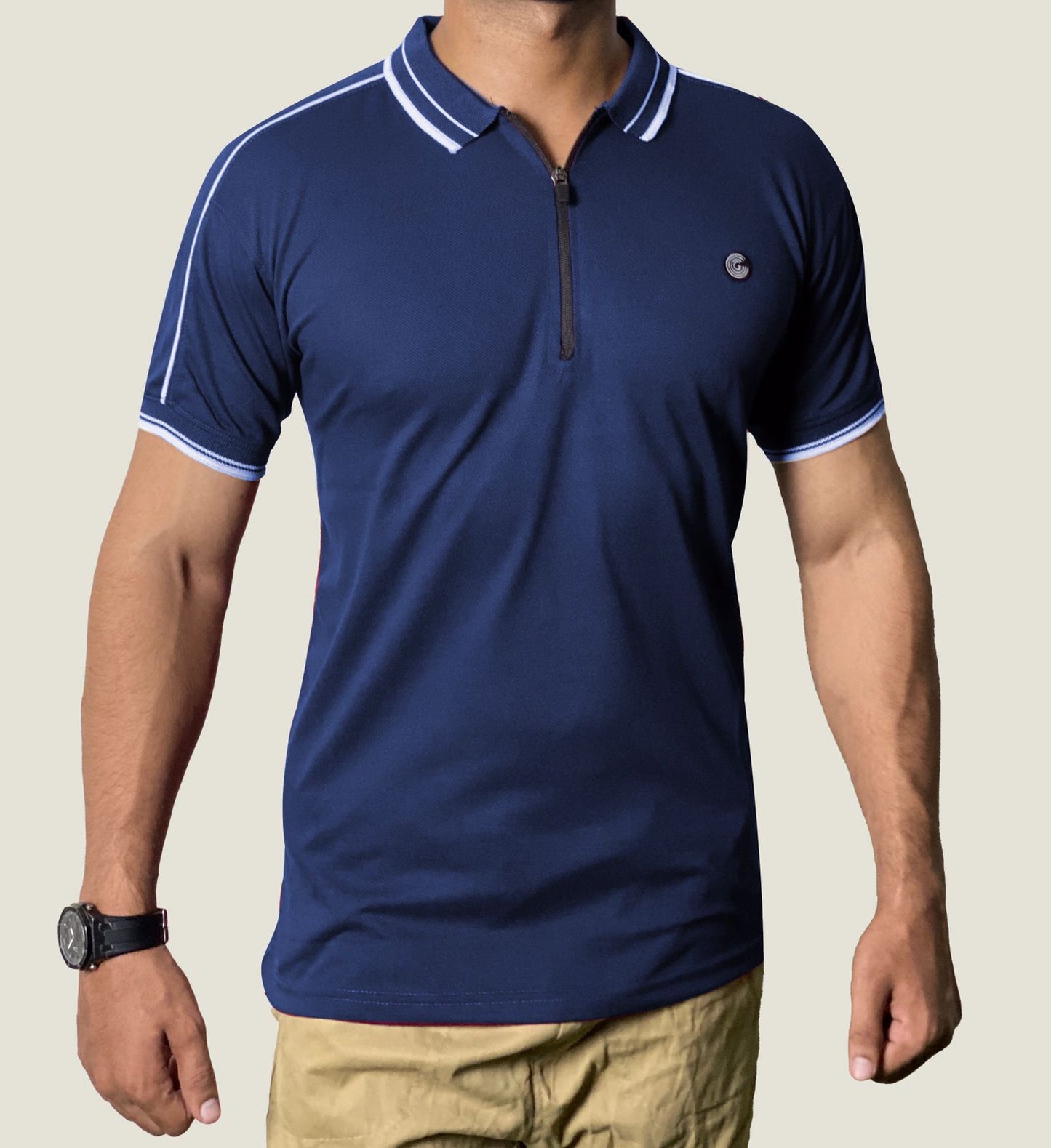 Aura imported zipper polo